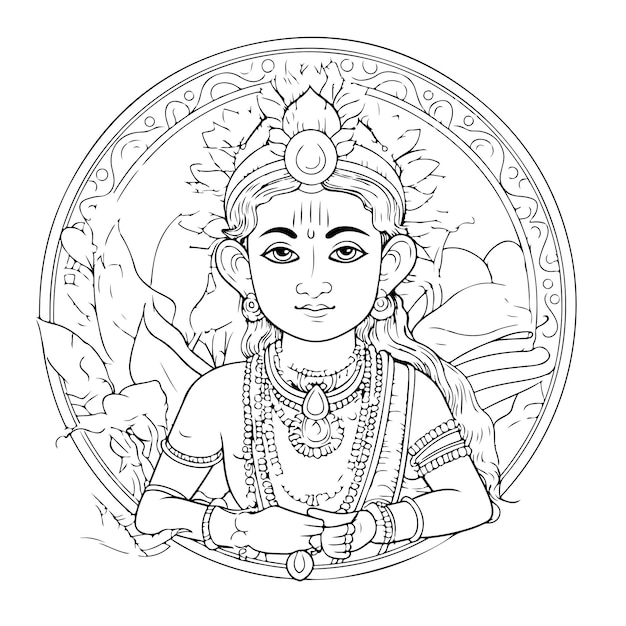 line drawing happy dussehra lord rama day
