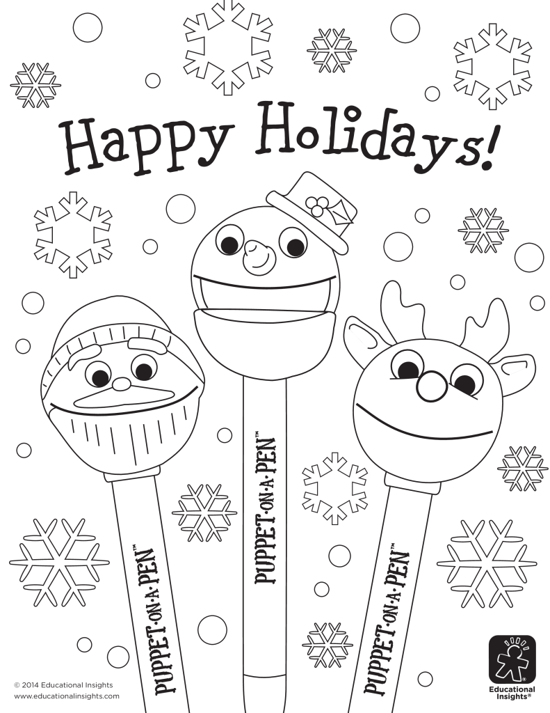 Free Happy Holiday Coloring Pages!