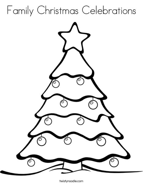 Family Christmas Celebrations Coloring Page - Twisty Noodle