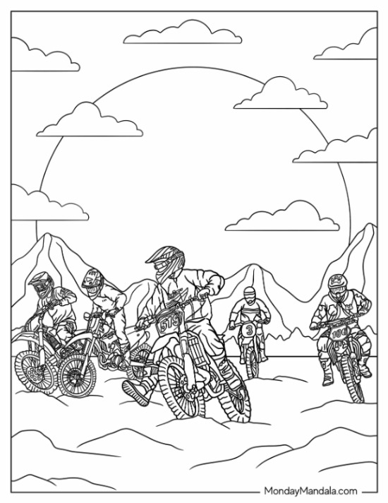 20 Dirt Bike Coloring Pages (Free PDF Printables)