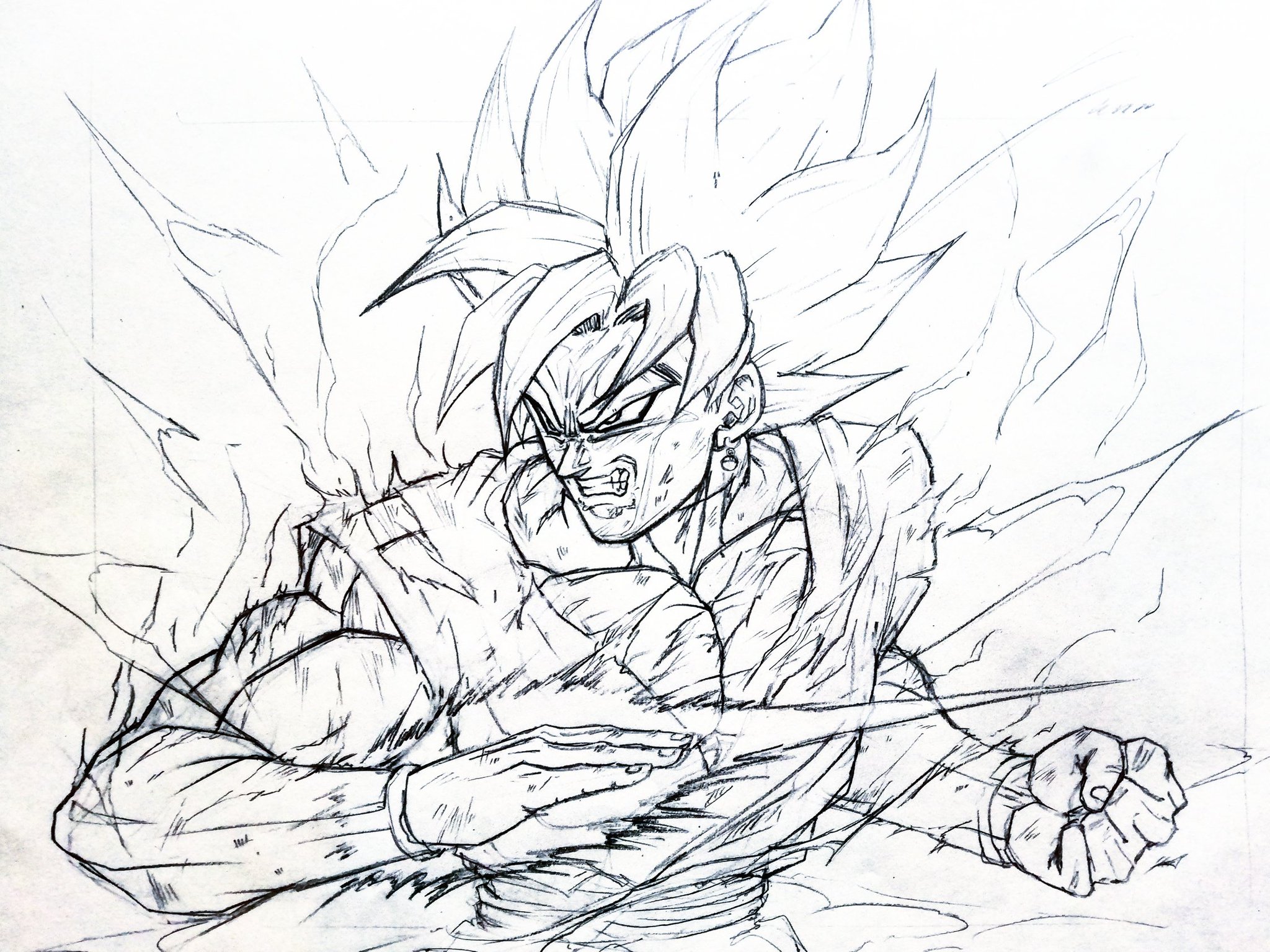 New sketch based on my Goku Mui drawing ...