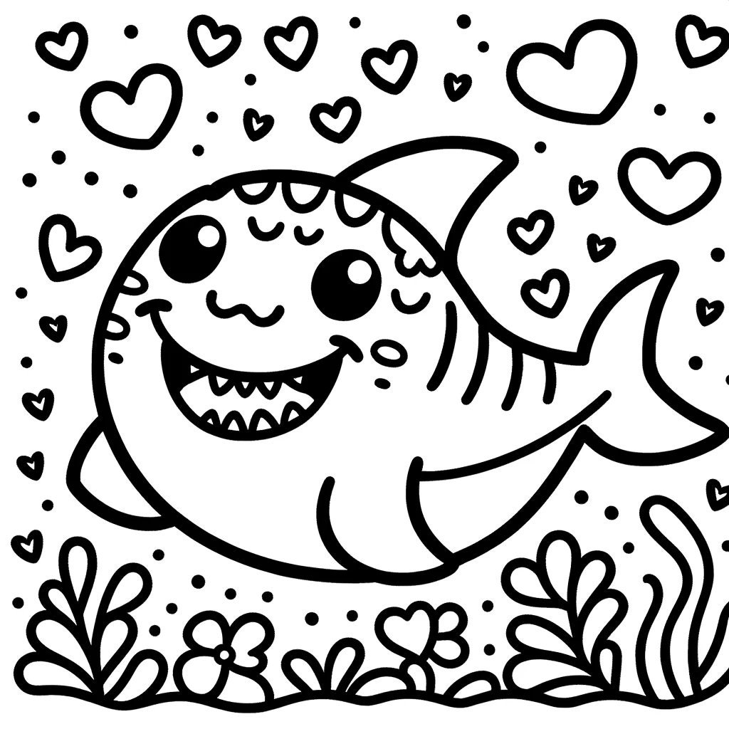 5 Cute Shark Coloring Pages, Marine ...