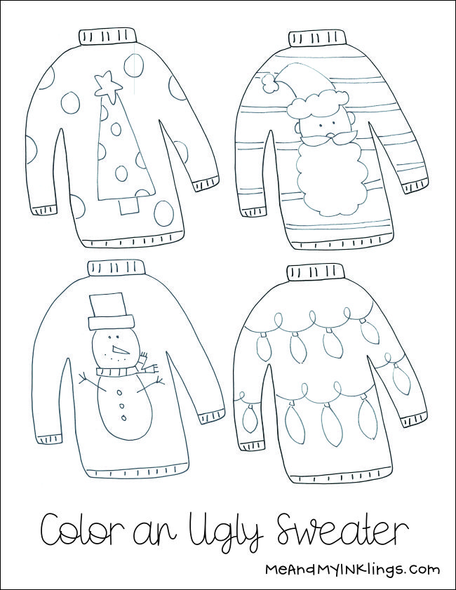 Printable Ugly Sweater Coloring Page ...