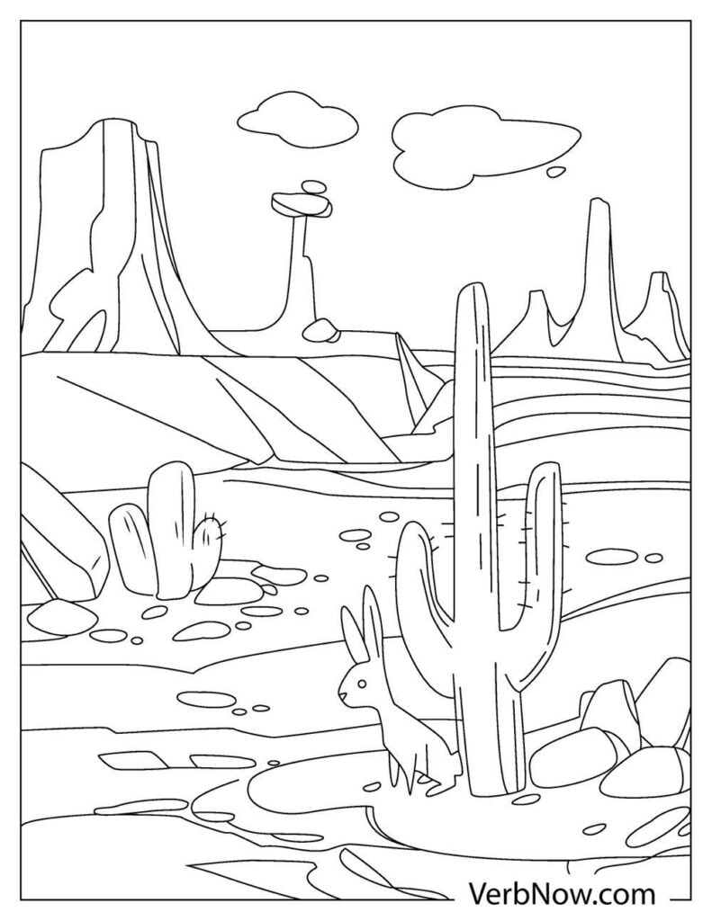 Free DESERT LANDSCAPE Coloring Pages & Book for Download (Printable PDF) -  VerbNow