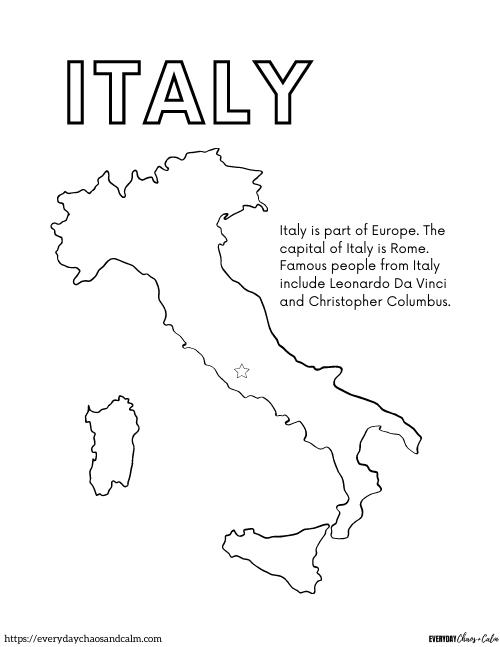 8 Educational Italy Coloring Pages For Kids