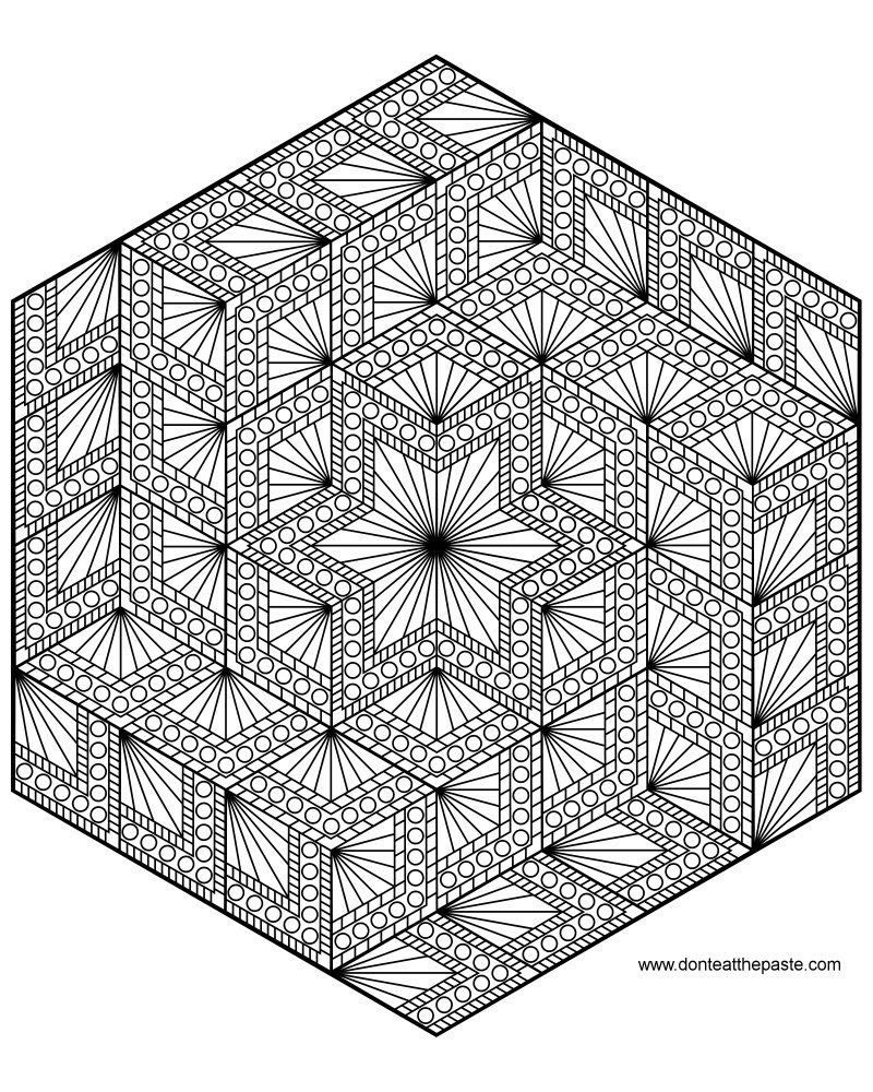 Diamond hexagon mandala to color | Mandala coloring pages, Mandala coloring,  Coloring books