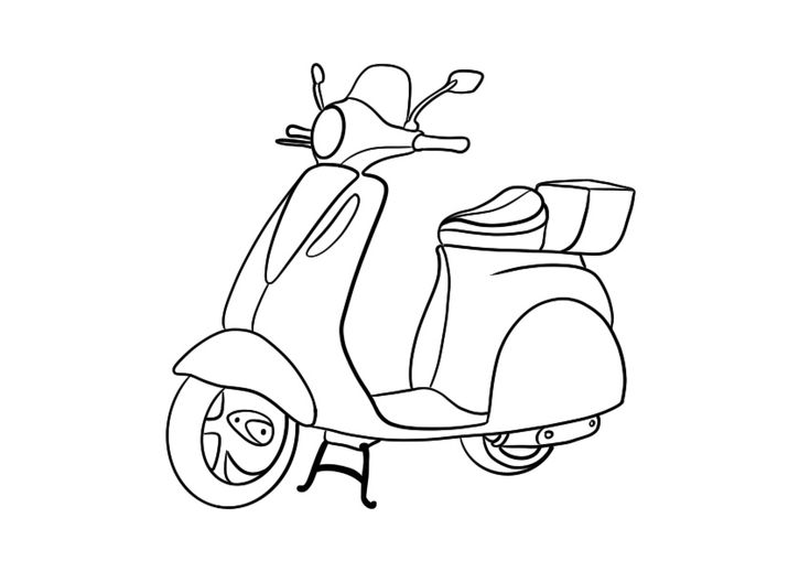 Scooter Coloring Page - Vespa Line Art - Coloring Books in 2023 | Line art,  Body drawing tutorial, Coloring pages