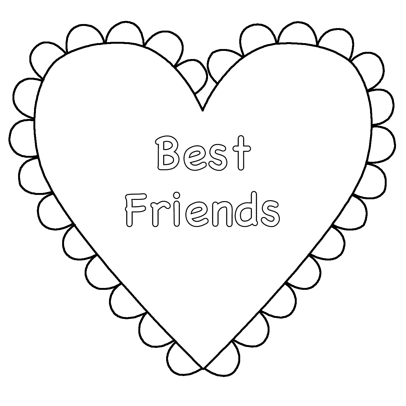 Best Friends Coloring Page - Coloring Pages for Kids and for Adults