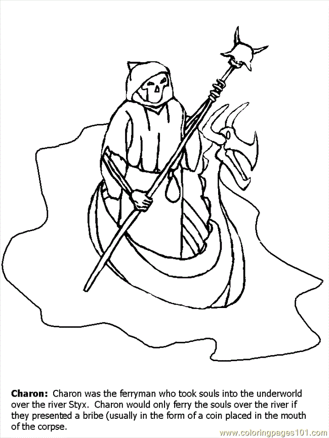 Greece Charon Coloring Page - Free Greece Coloring Pages :  ColoringPages101.com