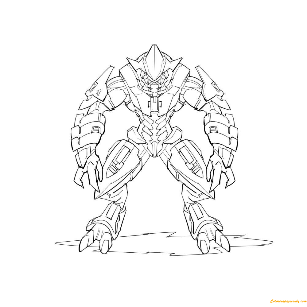 Arbiter from Halo Coloring Page - Free Coloring Pages Online