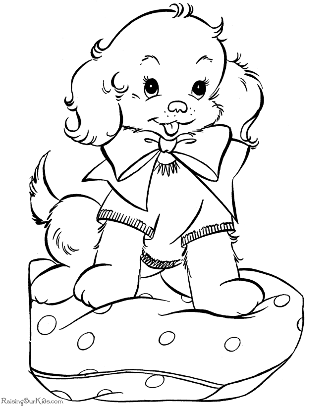 A Puppy for Christmas coloring pages | Dog coloring page, Puppy coloring  pages, Animal coloring pages