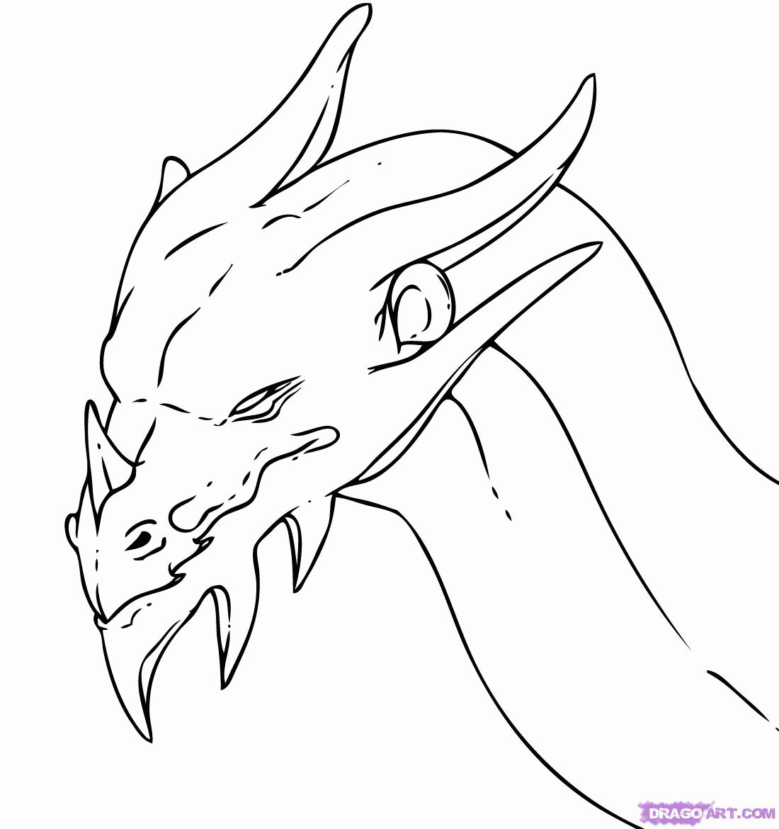 Dragon Face Coloring Page