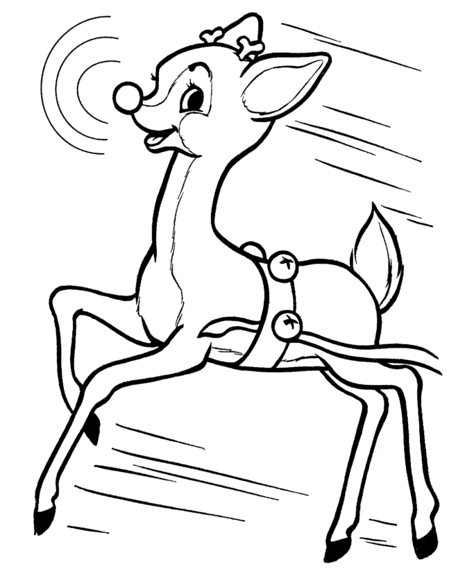 Rudolph The Red Nosed Reindeer Drawing - Coloring Pages for Kids ...