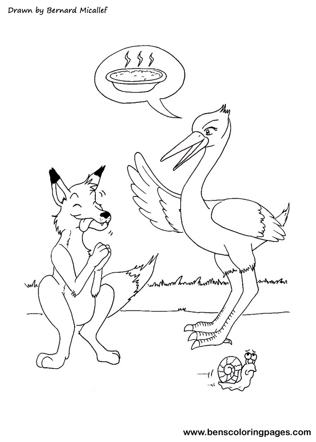 The wolf and the stork coloring bookbenscoloringpages.com