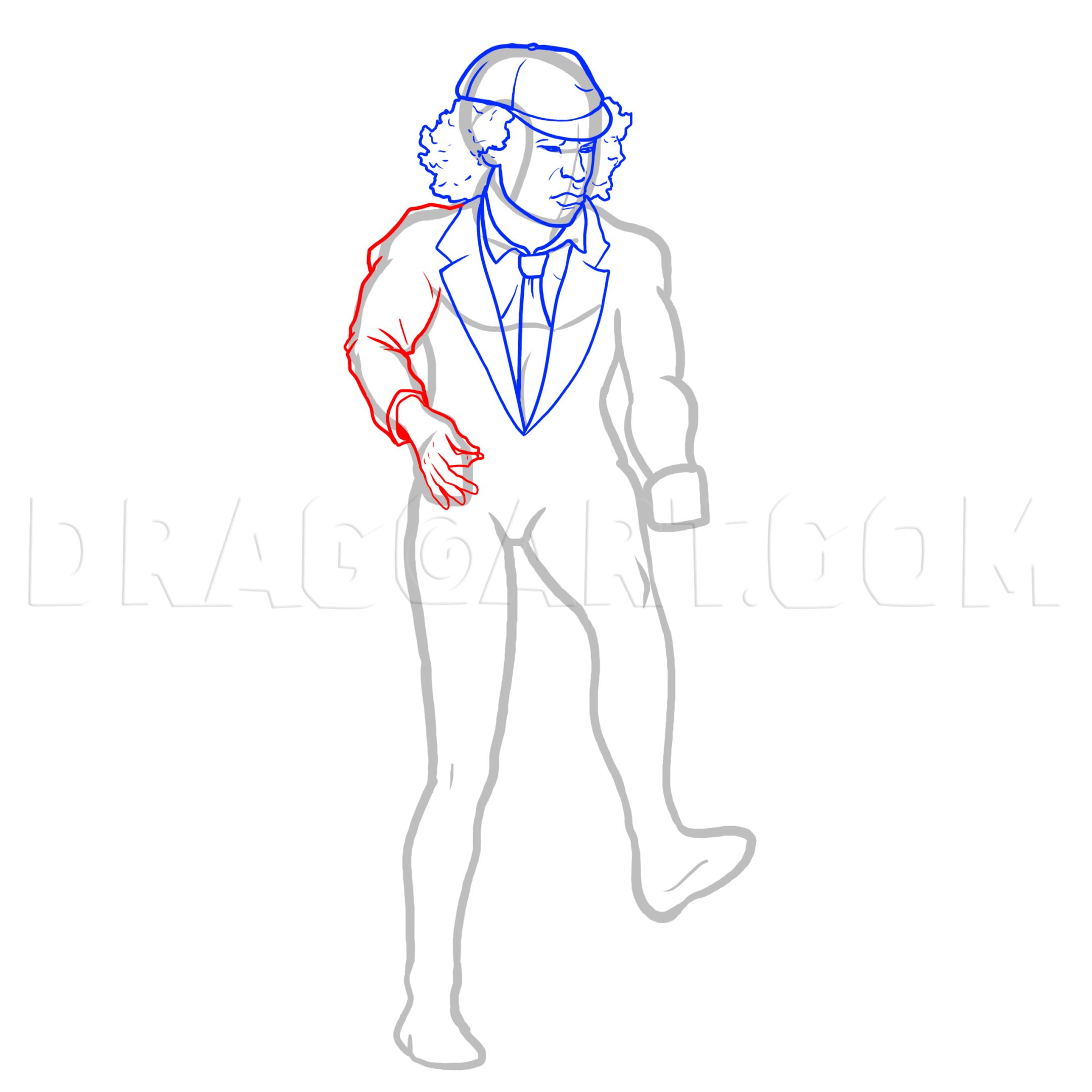Angus Young, Angus Young From ACDC, Coloring Page, Trace Drawing ...