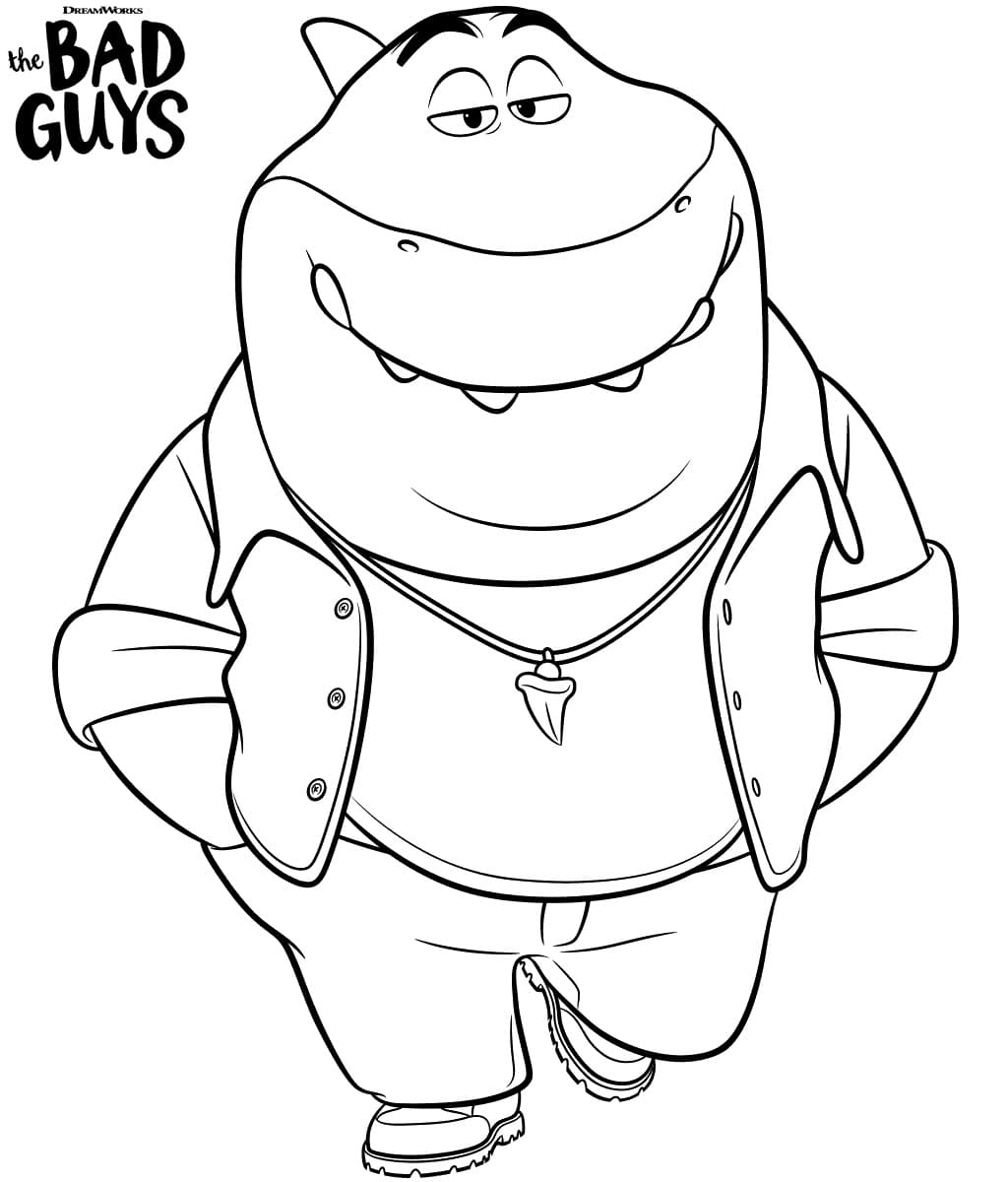 Mr. Shark from The Bad Guys Coloring Page - Free Printable Coloring Pages  for Kids