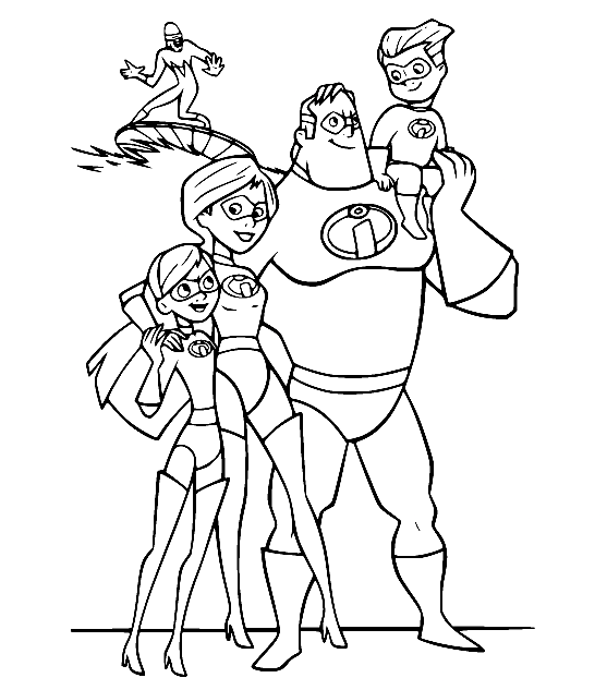 Incredibles Family and Frozene Coloring Pages - The Incredibles Coloring  Pages - Coloring Pages For Kids And Adults