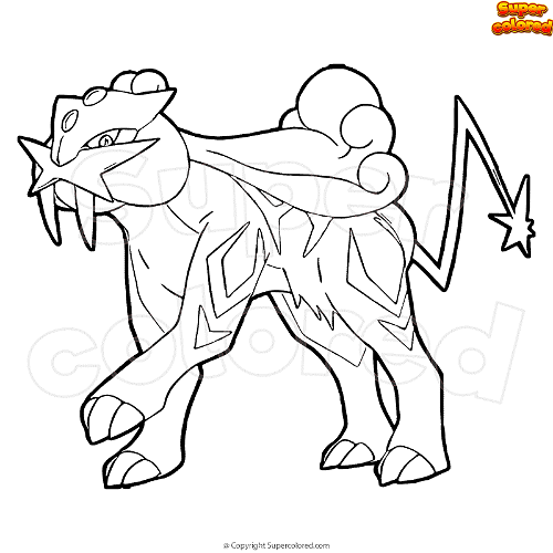 Coloring page Pokemon Raikou - Supercolored.com