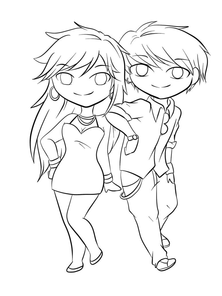 12 Pics of Cute Emo Anime Couple Coloring Page - Chibi Anime ...