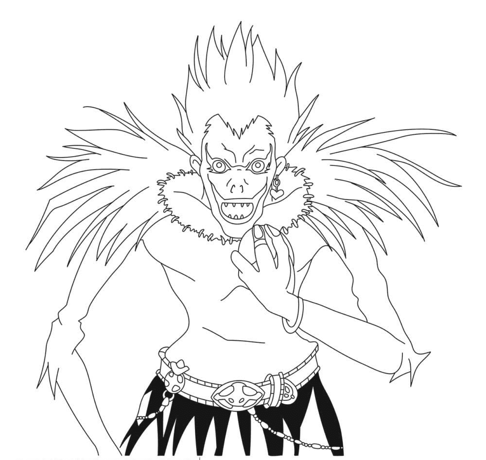 Ryuk with an apple Coloring Pages - Death Note Coloring Pages - Coloring  Pages For Kids And Adults