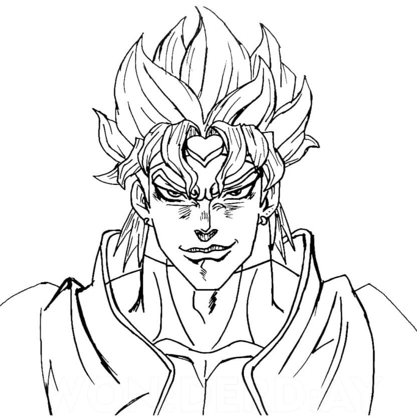 Dio from JoJo's Bizarre Adventure Coloring Page - Anime Coloring Pages