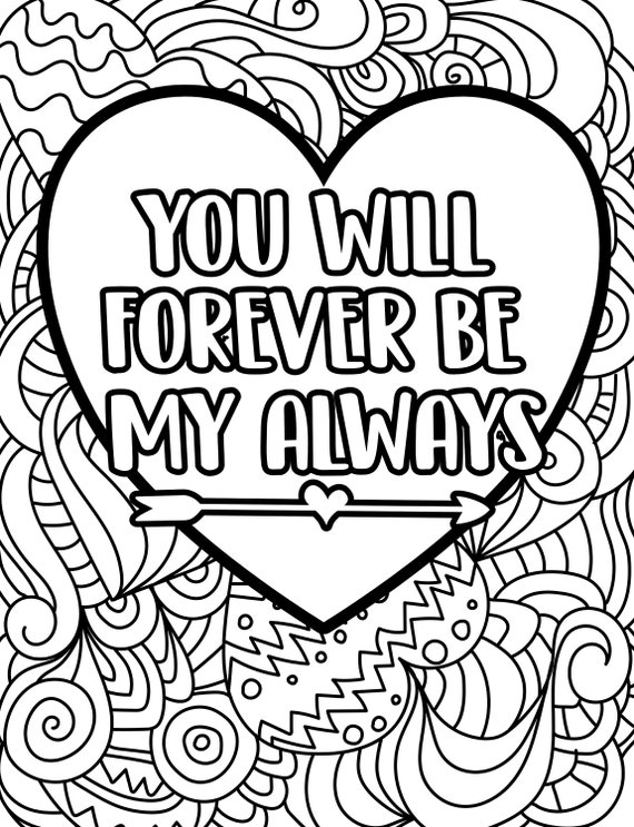 Love Quotes Coloring Pages Perfect for Valentine's Day. - Etsy