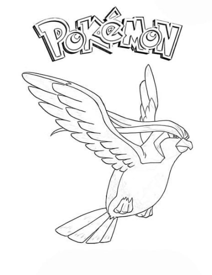 Pidgey coloring pages free - Sky-type Pokémon