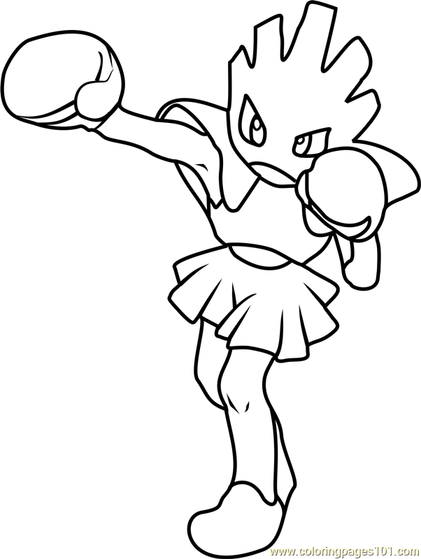 Hitmonchan Pokemon Coloring Page for Kids - Free Pokemon Printable Coloring  Pages Online for Kids - ColoringPages101.com | Coloring Pages for Kids