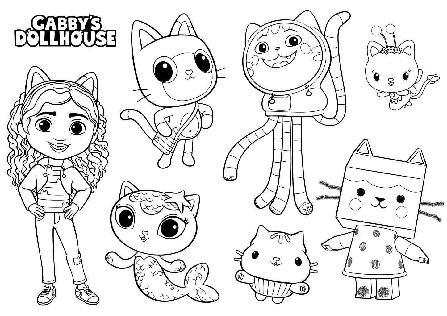 Printable Gabby's Dollhouse Coloring Pages Pdf - Coloringfolder.com