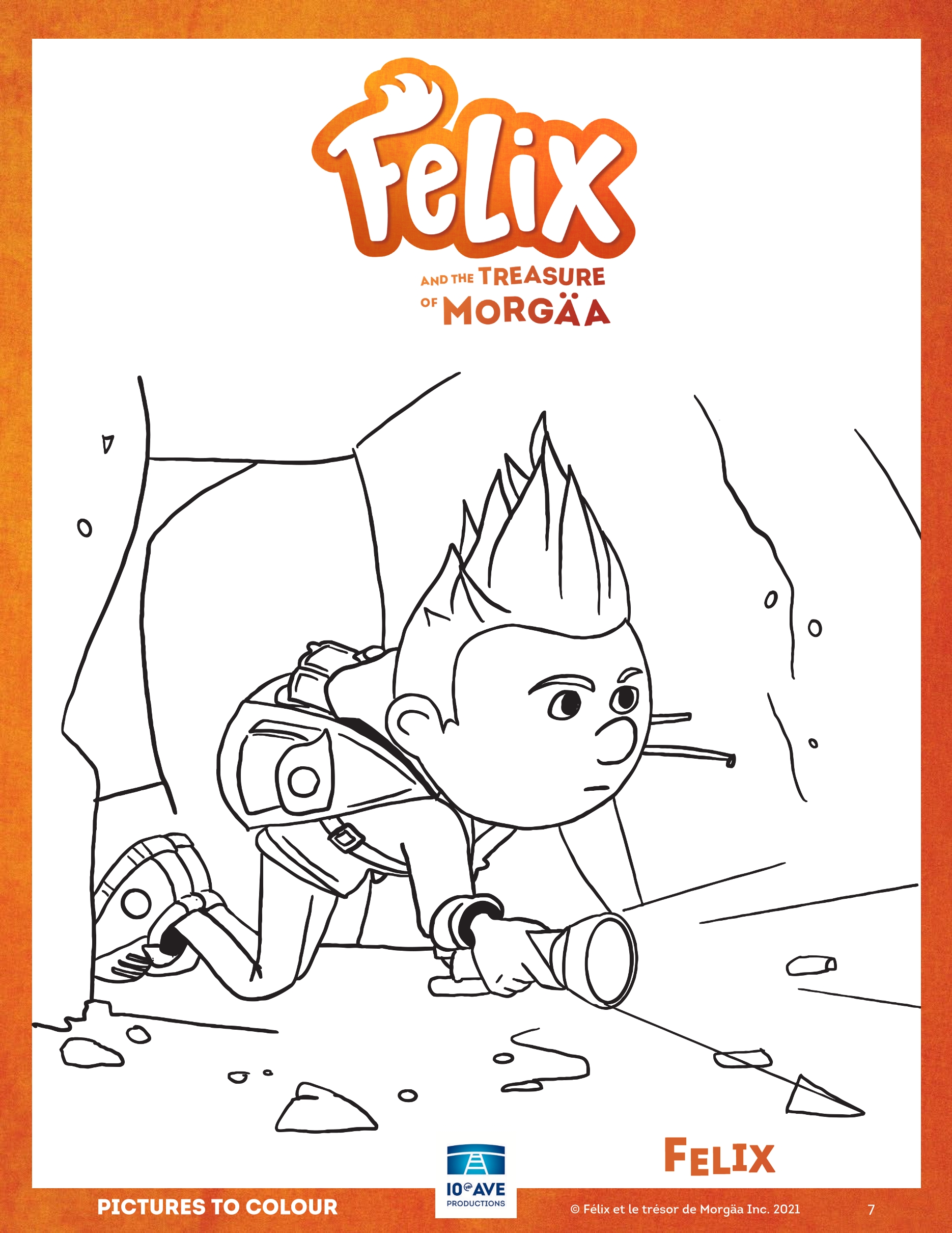 Felix and the Hidden Treasure coloring page