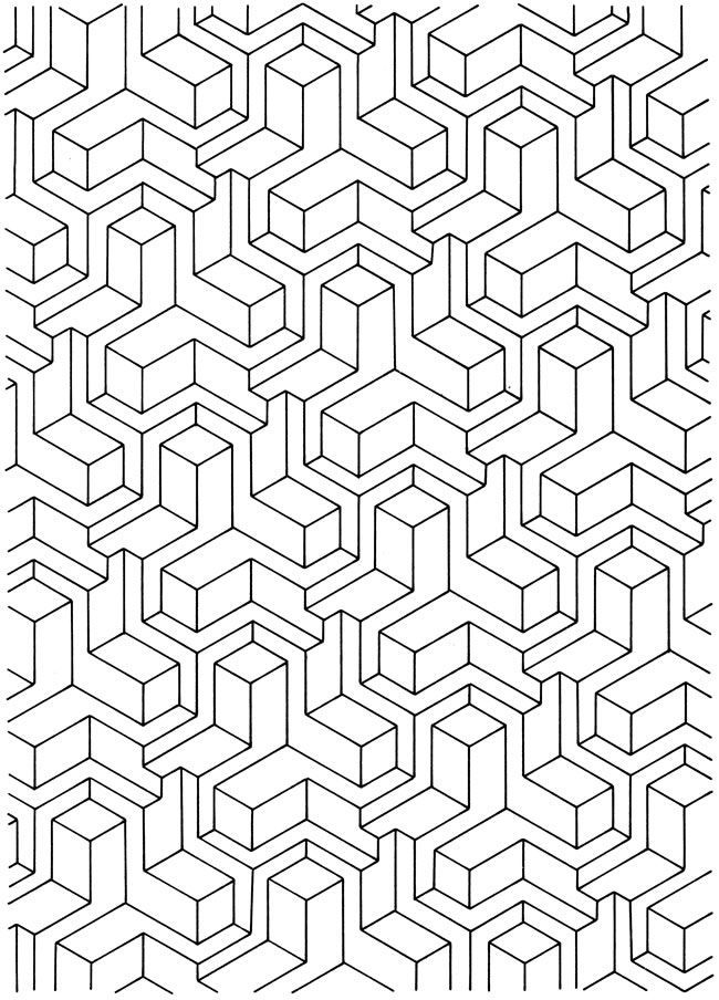 Best Photos of 3D Technology Patterns Coloring Pages - 3D ...
