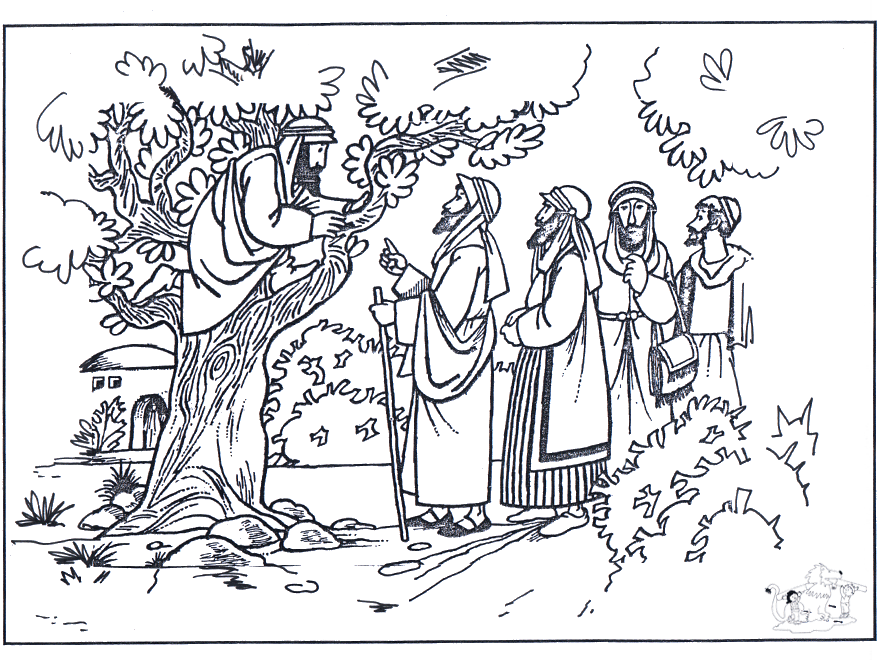 Zacchaeus Coloring Page - Coloring Pages for Kids and for Adults