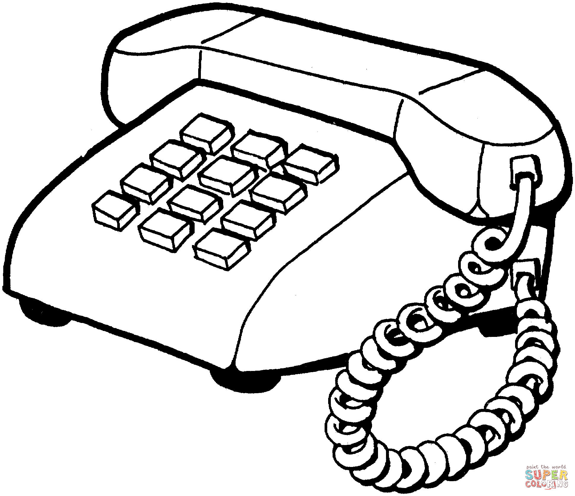 Telephone device coloring page | Free Printable Coloring Pages