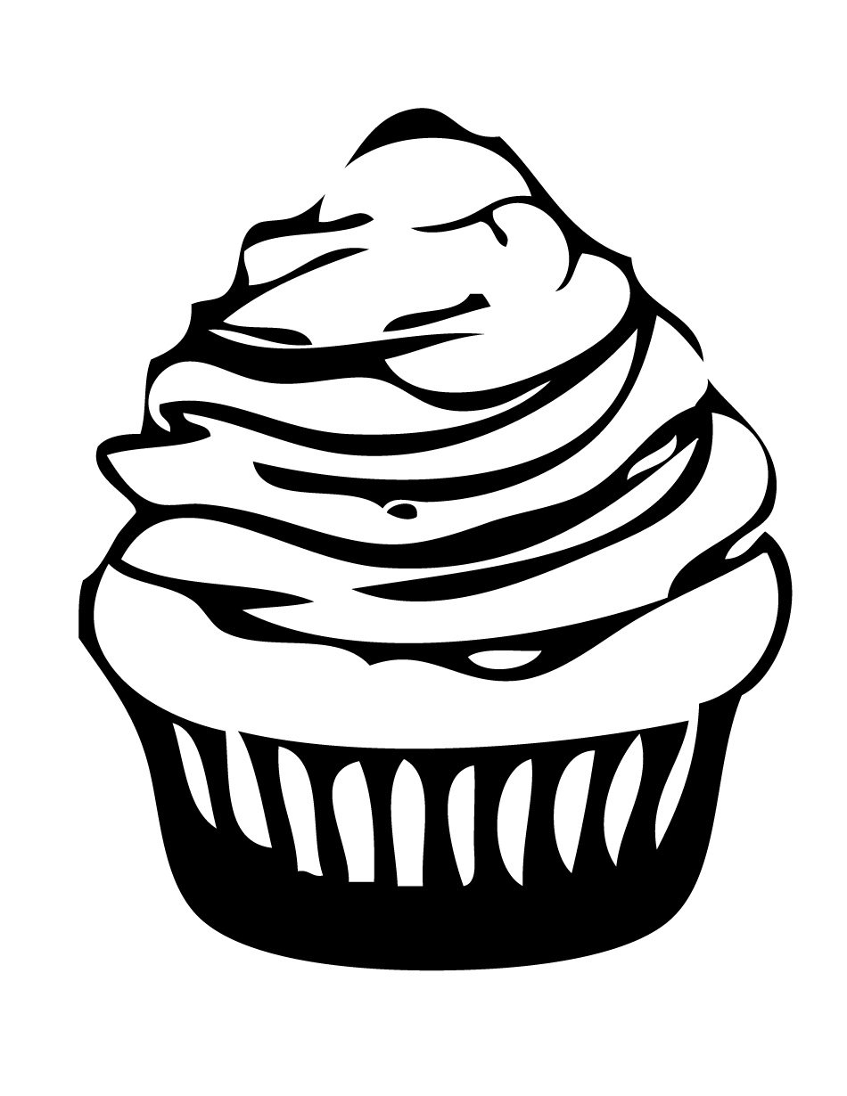 Cute Cupcake Coloring Page | Foods Coloring pages of ...