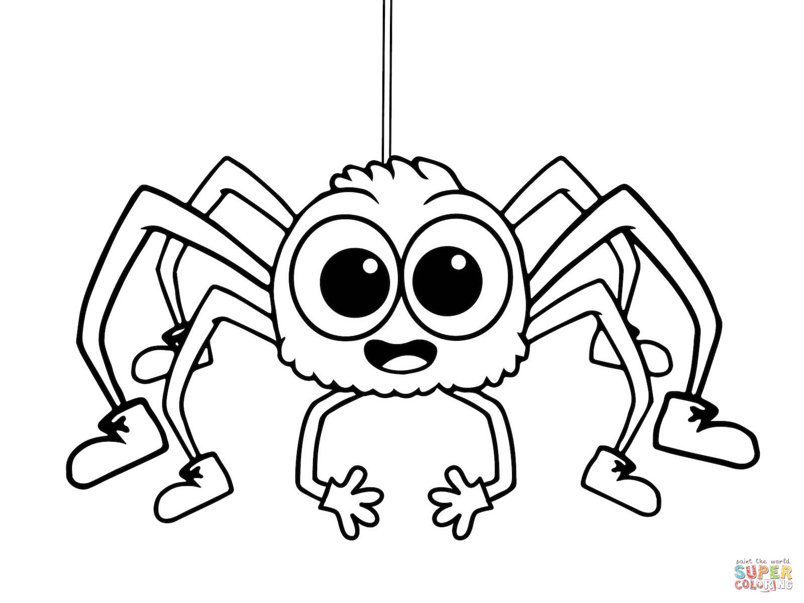 Incy Wincy Spider Free Printable Coloring Page