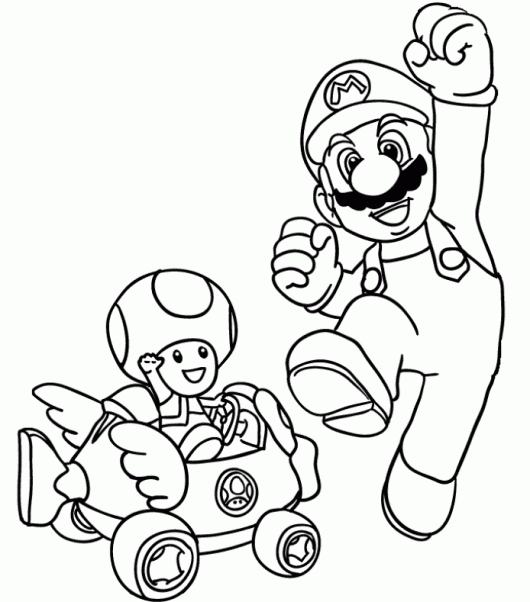 Mario Kart Coloring Pages For Kids