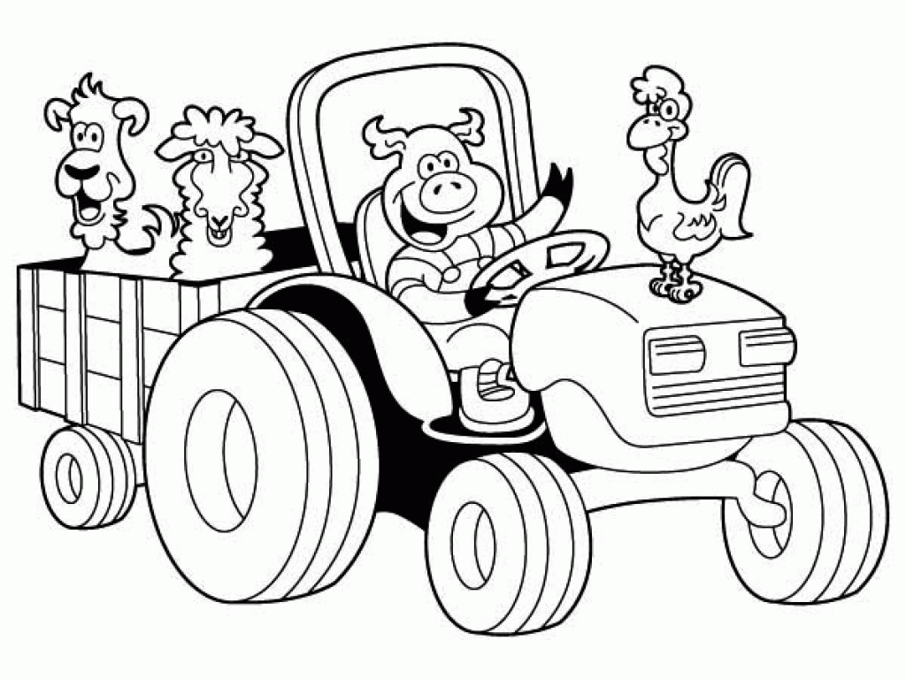 Farm Animals Coloring Pages Free Printable Horse Chicken And Pig ...