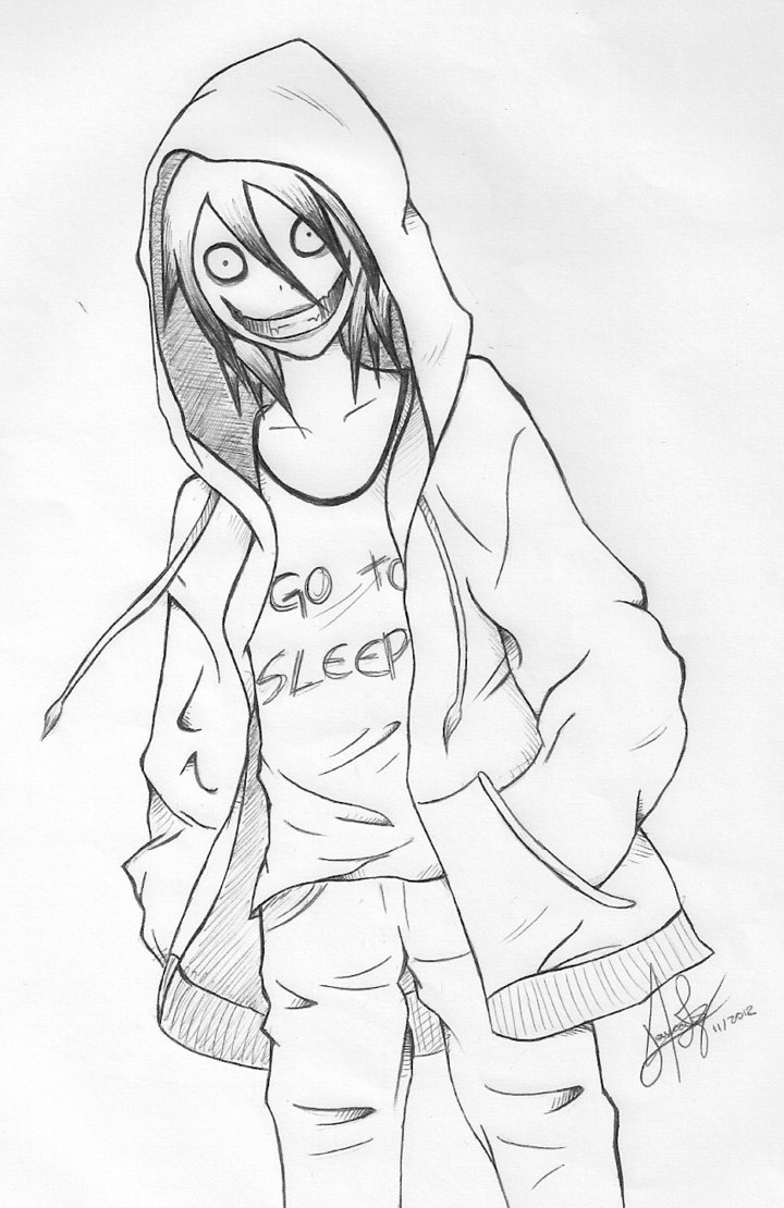 Anime Jeff The Killer And Jane The Killer Coloring Page | Coloring Data  Victory