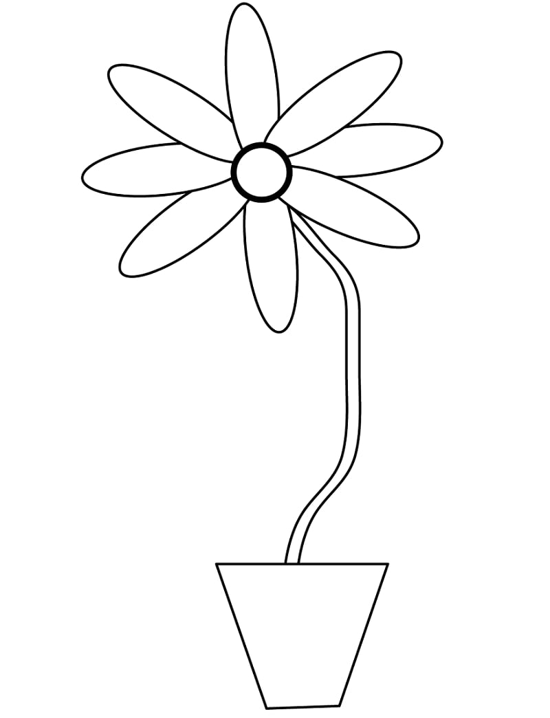 flower-in-a-pot-coloring-page - Online Coloring Pages