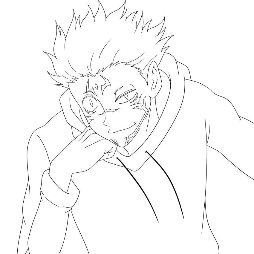 Sukuna from Anime Jujutsu Kaisen coloring page - Download, Print or Color  Online for Free