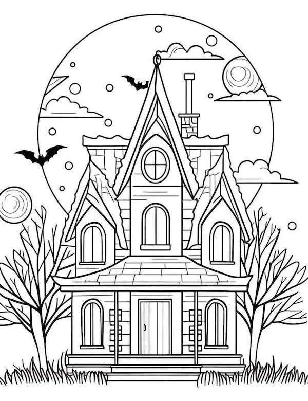 25 Creative Haunted House Coloring Pages - Our Mindful Life