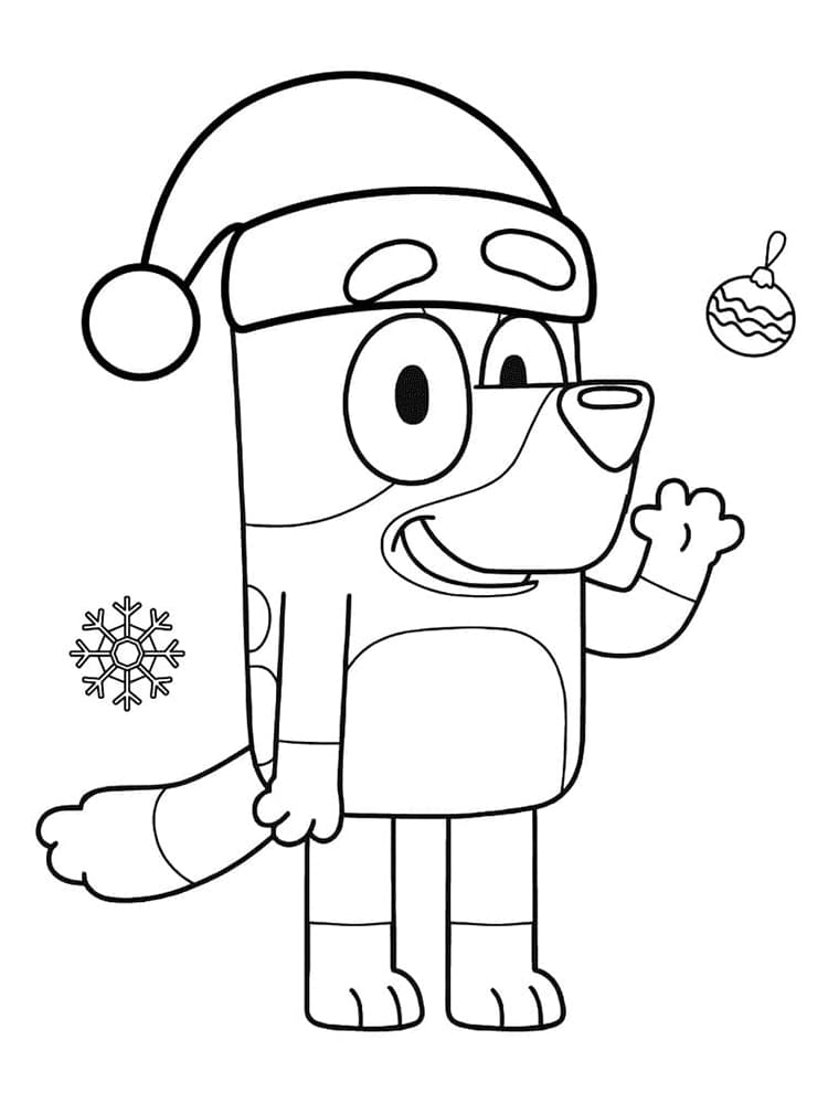 Bluey on Christmas coloring page - Download, Print or Color Online for Free