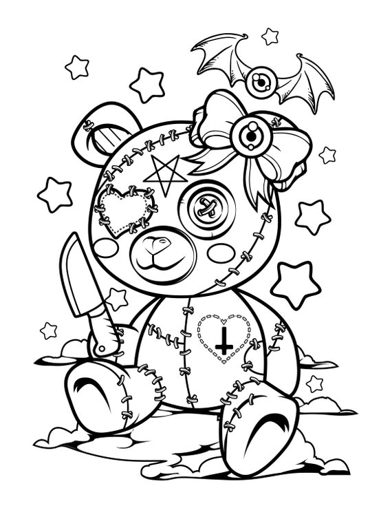 Pastel Goth Coloring Page / Creepy ...