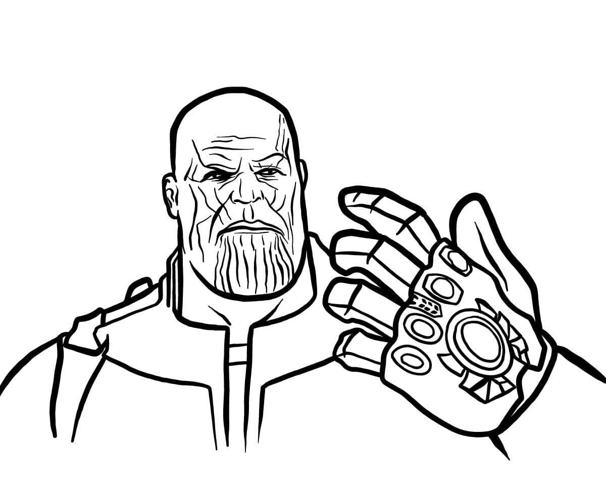 The Avengers Endgame Thanos has six Infinity stones on the Infinity  Gauntlet Coloring Pages - Avengers Coloring Pages - Coloring Pages For Kids  And Adults