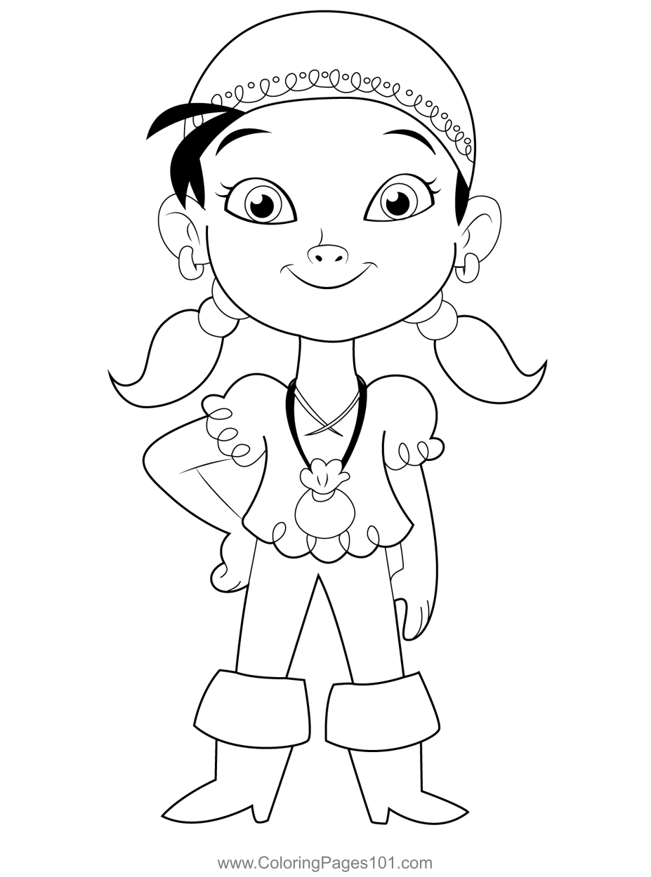 Lzzy Girl Coloring Page for Kids - Free Jake and the Never Land Pirates  Printable Coloring Pages Online for Kids - ColoringPages101.com | Coloring  Pages for Kids