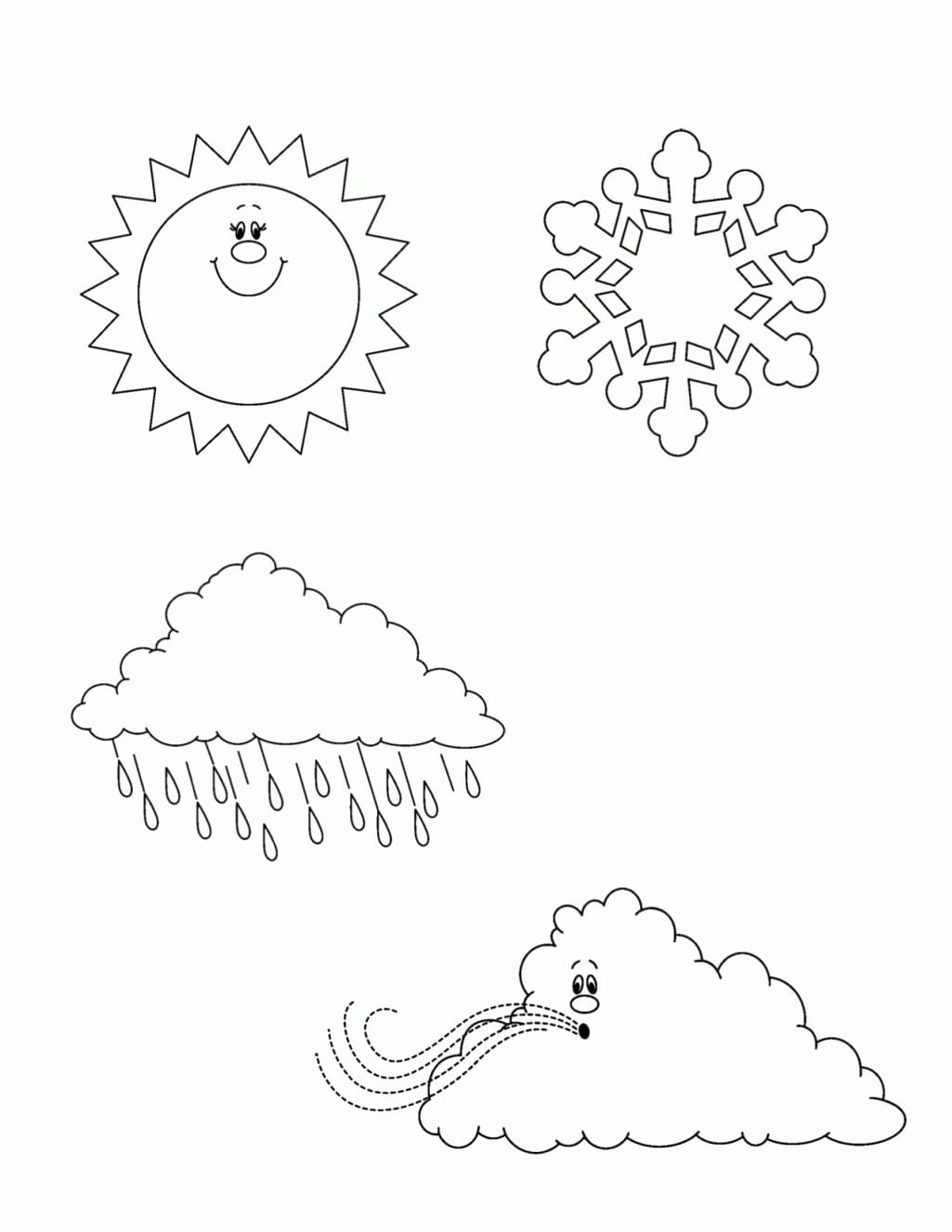 Free Weather to Color Coloring Page - Free Printable Coloring Pages for Kids
