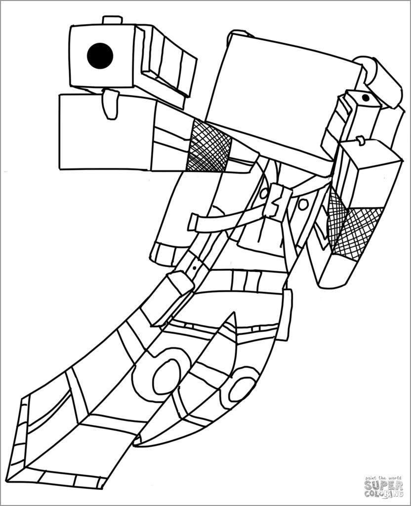 Minecraft Coloring Pages Herobrine - ColoringBay