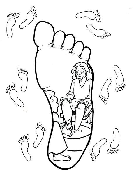 Jesus Washes Disciples Feet Coloring Page – Children's Ministry Deals