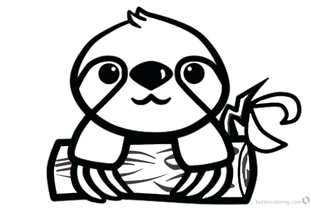 Cute Sloth Coloring Pages