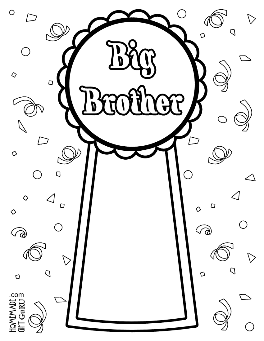 Big Brother Coloring Page | Coloring pages, Free coloring pages, Big sister